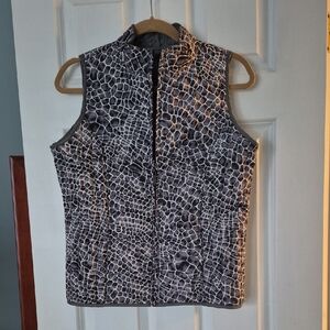 Reversible Black and White Animal Print Vest